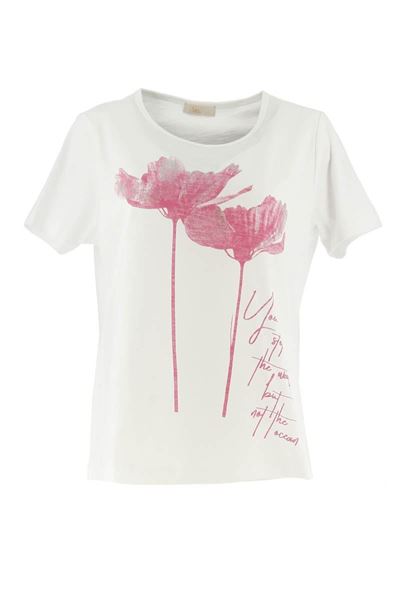 Afbeelding van T-shirt  - Signe Nature - 87200 - blanc/fuchsia