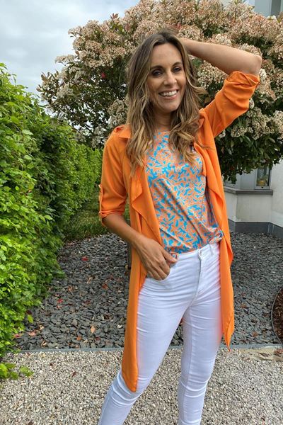 Picture of Blouse  - Selected by My Wish - Print - Oranje/Turquoise