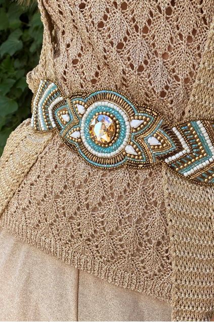 Afbeeldingen van Riem - Selected by Podium - Z79C2 - Goud/Aqua