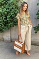 Afbeelding van Blouse  - Selected by My Wish - Print - Cognac/Khaki