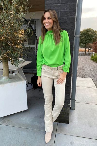 Picture of Blouse - Selected by My Wish - Via parel hals - Groen
