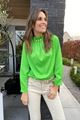 Picture of Blouse - Selected by My Wish - Via parel hals - Groen