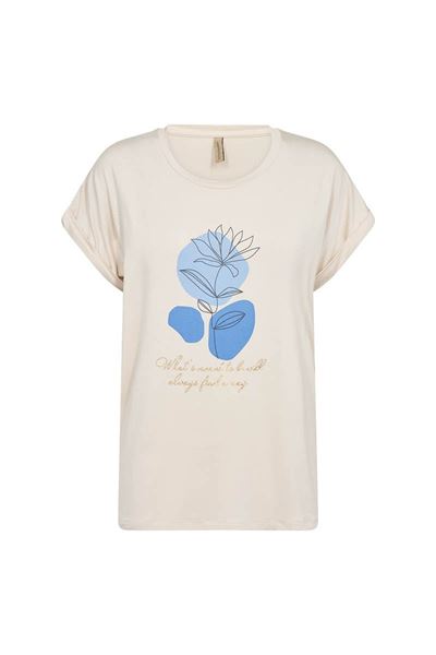 Afbeelding van T-shirt - Soyaconcept - Marica - beige/blauw
