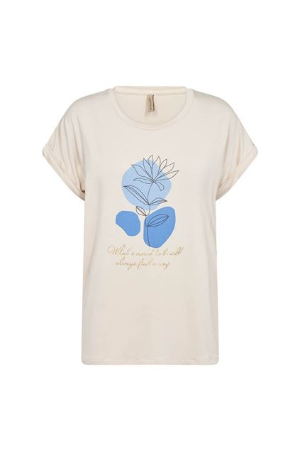 Afbeeldingen van T-shirt - Soyaconcept - Marica - beige/blauw