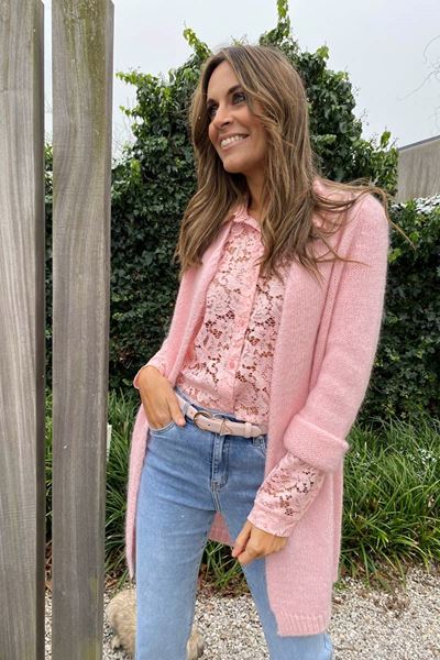 Afbeelding van Blouse - Terra di Siena - Kant kraag - Lichtroze