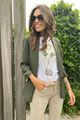 Picture of Blazer - Selected by My Wish - Gefronste mouw - Khaki