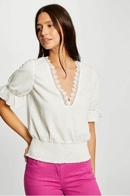 Picture of Blouse - Morgan - Dblue - Off white