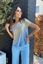 Picture of Blouse - Rinascimento - Geel LBauw  pailleten