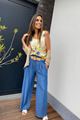 Afbeelding van Top - Terra di Siena - Lurex Gold bloemen