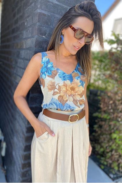 Afbeeldingen van Top - Terra di Siena - Lurex Gold bloemen