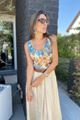 Afbeelding van Top - Terra di Siena - Lurex Gold bloemen