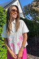 Afbeelding van Blouse - Selected by My Wish - wit km palmboom fuchsia