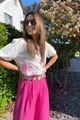 Afbeelding van Blouse - Selected by My Wish - wit km palmboom fuchsia