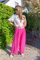 Afbeelding van Blouse - Selected by My Wish - wit km palmboom fuchsia