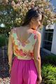 Afbeelding van Top - Terra di Siena - Lurex Roze bloemen