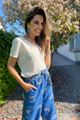 Afbeelding van Broek - Terra di Siena - Losvallend tencel jeans broderie