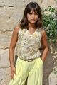 Afbeelding van Top - CTN -Bloemen - Beige