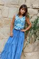 Afbeelding van Top - CTN -Bloemen - Blauw