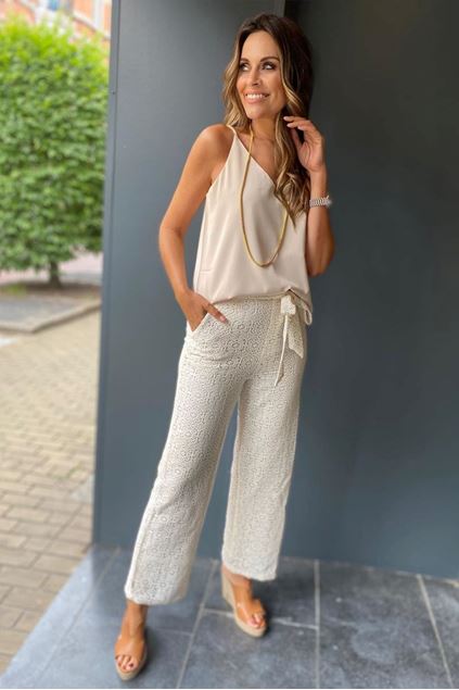 Afbeeldingen van Broek - CTN - Kant - Beige