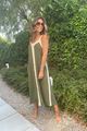 Jurk - Terra di siena - Groen / beige