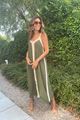 Jurk - Terra di siena - Groen / beige