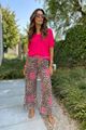 Afbeelding van Pull - Terra di siena -   fluo fushia