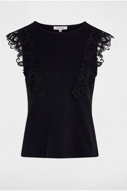 Afbeeldingen van T-shirt- Morgan -Dflower - Zwart