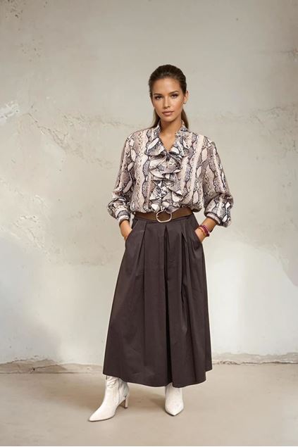 Afbeeldingen van Blouse - Terra di Siena - Slangenprint Bruin