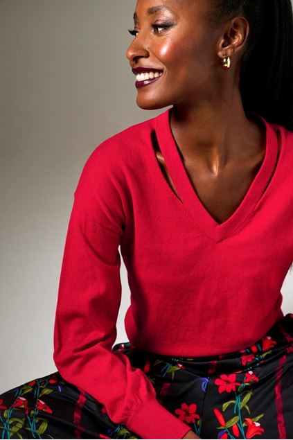 Afbeeldingen van Pull - K-design - B866 - lipstick red
