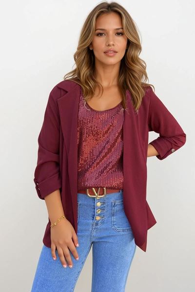 Afbeelding van Top - Terra di Siena - Bordeaux  glitter