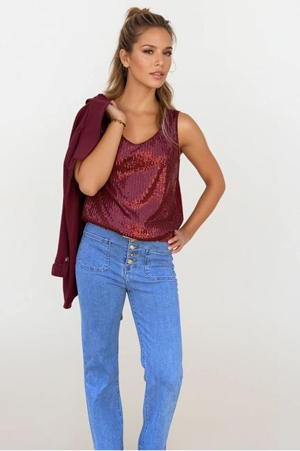 Afbeeldingen van Top - Terra di Siena - Bordeaux  glitter