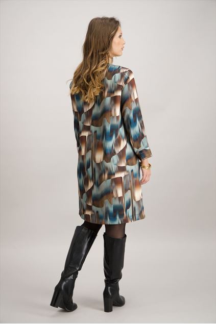 Picture of Jurk - Signe Nature - 890226 - aqua/ecru/kaki