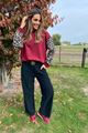 Picture of Sweater - Terra di siena - Bordeaux/leopardw25