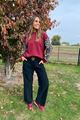 Picture of Sweater - Terra di siena - Bordeaux/leopardw25