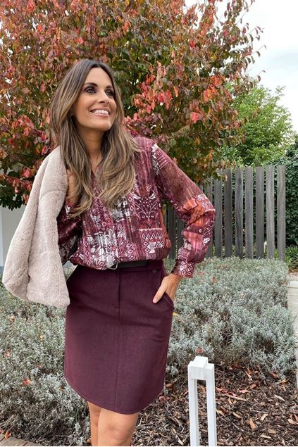 Afbeeldingen van Blouse - Terra di Siena - multibordeauxw25