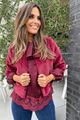 Picture of Blouse - Terra di Siena - Satijn - bord/kant