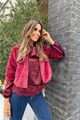 Picture of Blouse - Terra di Siena - Satijn - bord/kant