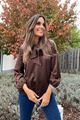 Picture of Blouse - Terra di Siena - Satijn - bruin/kant
