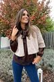 Picture of Blouse - Terra di Siena - Satijn - bruin/kant