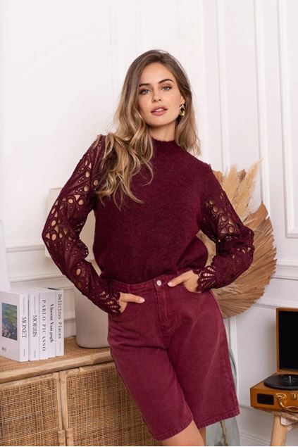 Afbeeldingen van Pull - Selected by My Wish - Bordeaux YP1517