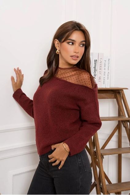 Afbeeldingen van Pull - Selected by My Wish - Bordeaux -YP1011