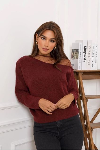 Afbeeldingen van Pull - Selected by My Wish - Bordeaux -YP1011