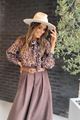 Blouse - Selected by My Wish - Luipaard groot - Bruin