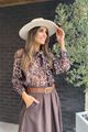 Blouse - Selected by My Wish - Luipaard groot - Bruin
