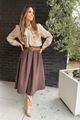 Afbeelding van Blouse - Terra di Siena - Satijn strik - beige