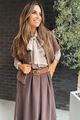 Afbeelding van Blouse - Terra di Siena - Satijn strik - beige