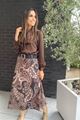 Blouse - Terra di Siena - Satijn strik - Bruin