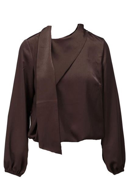 Afbeeldingen van Blouse - K-design - B776 - chocolate brown