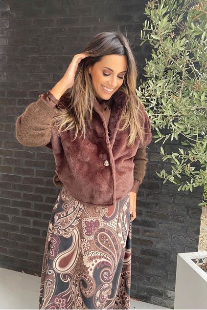 Afbeeldingen van Jas- Terra di siena - bruin bontje