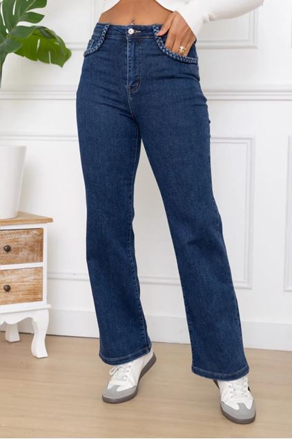 Picture of Broek - Selected by My Wish - Vlechtdetail aan zak- DJ Y6698